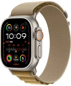 Часы Apple Watch Ultra 2 2024 49 мм, L, Titanium Case with Natural Indigo Alpine Loop, Размер ремешка: L 165-210, Цвет: Натуральный/Фиолетовый