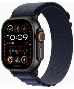 Часы Apple Watch Ultra 2 2024 49 мм, L, Titanium Case with Black Blue Alpine Loop, Размер ремешка: L 165-210, Цвет: черный/синий