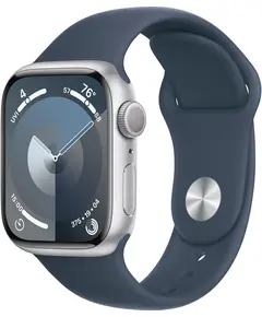 Умные часы Apple Watch Series 9 41 мм, S/M 130-180, Aluminium Case GPS, Silver, серебристый , Размер ремешка: S/M 130-180, Цвет: Серебристый