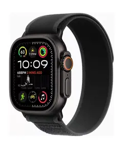 Часы Apple Watch Ultra 2 2024 49 мм, M/L, Titanium Case with Black Trail Loop, Размер ремешка: M/L 140-245, Цвет: Черный/Черный