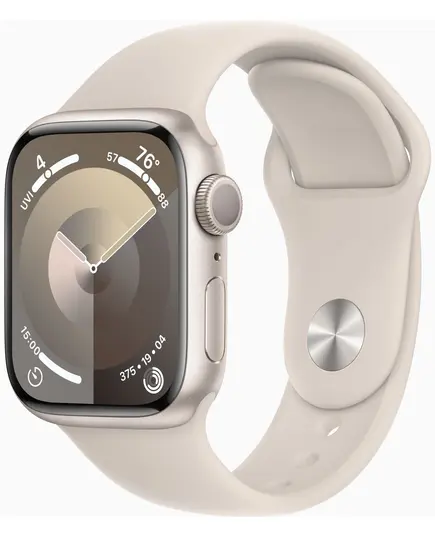Умные часы Apple Watch Series 9 41 мм Aluminium Case GPS, Starlight Sport Band - M/L, Размер дисплея: 41 мм, Модификация: GPS, Размер ремешка: M/L, Цвет: Starlight Sport Band, изображение 2