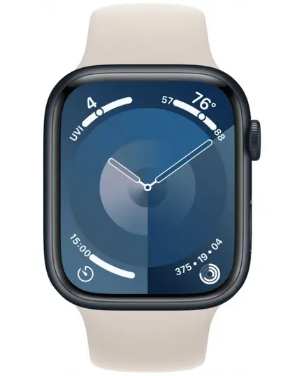 Умные часы Apple Watch Series 9 45 мм, M/L 150-200, Aluminium Case GPS, темная ночь/бежевый, изображение 2