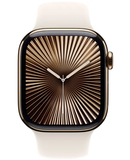 Умные часы Apple Watch Series 10 46 мм, M/L 140-245 мм, Titanium Case GPS+Cellular, Gold, Размер ремешка: M/L 140-245, Тип ремешка: Sport Band, Цвет: Золотой, Версия: GPS + Cellular, изображение 2